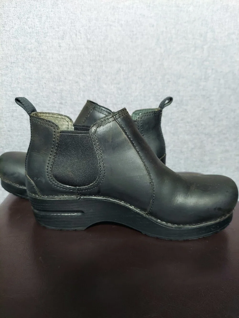 Dansko Frankie Rocker Botton Black Leather Chelsea Ankle Boots Women 38 (US 7.5)